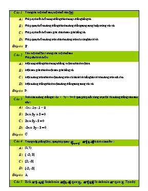 Kiểm tra trắc nghiệm Hình 11 - Chương 1